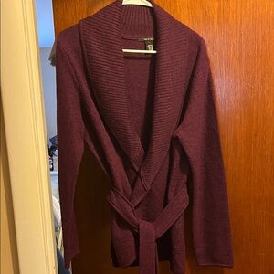 Women's Purple Shawl Collar Sweater